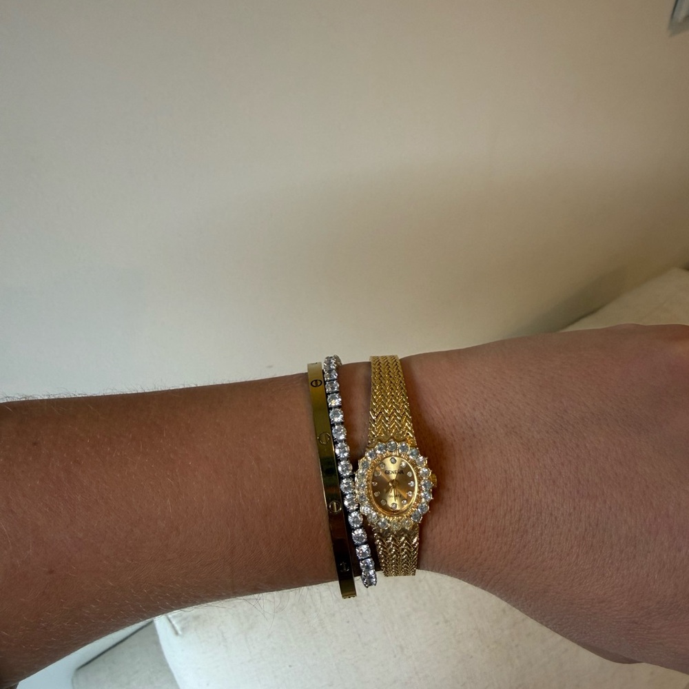 Gold Rhinestone Watch - Picture 2 of 5